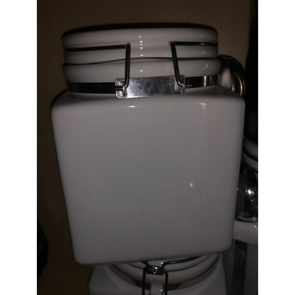 Shop Oggi Corporation 5336 1 White Ceramic Ez Grip Handle Canister Set 4 Count Overstock 12596397