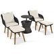 preview thumbnail 10 of 18, 5 Pieces Patio Furniture Chair Sets, Patio Conversation Set With Wicker Cool Bar Table,Ottomans,Outdoor Furniture Bistro Sets