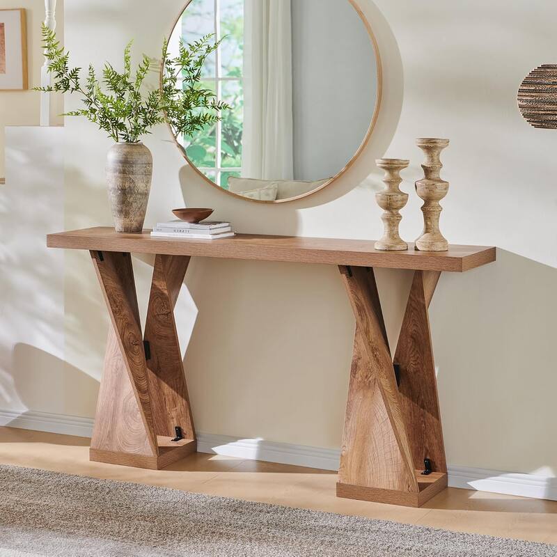 63" Modern Entryway Table, Twisted Console Table, Entry Table - Light Tree Knot