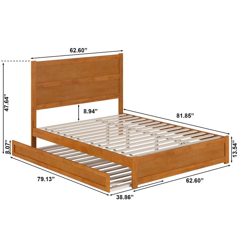 Aveline Wood Platform Bed with Matching Footboard & Trundle