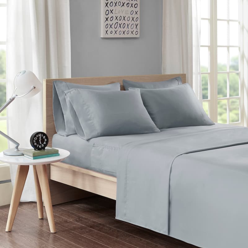 Microfiber Sheet Set with Side Storage Pockets by Intelligent Design - Twin - Grey