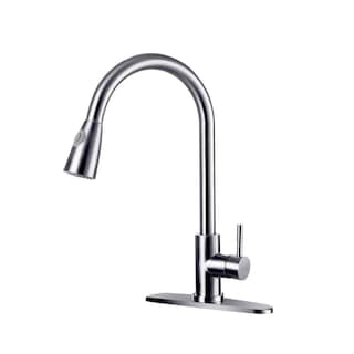 Brushed nickel pull out sprayer kitchen sink faucet - 7'9" x 10'10"
