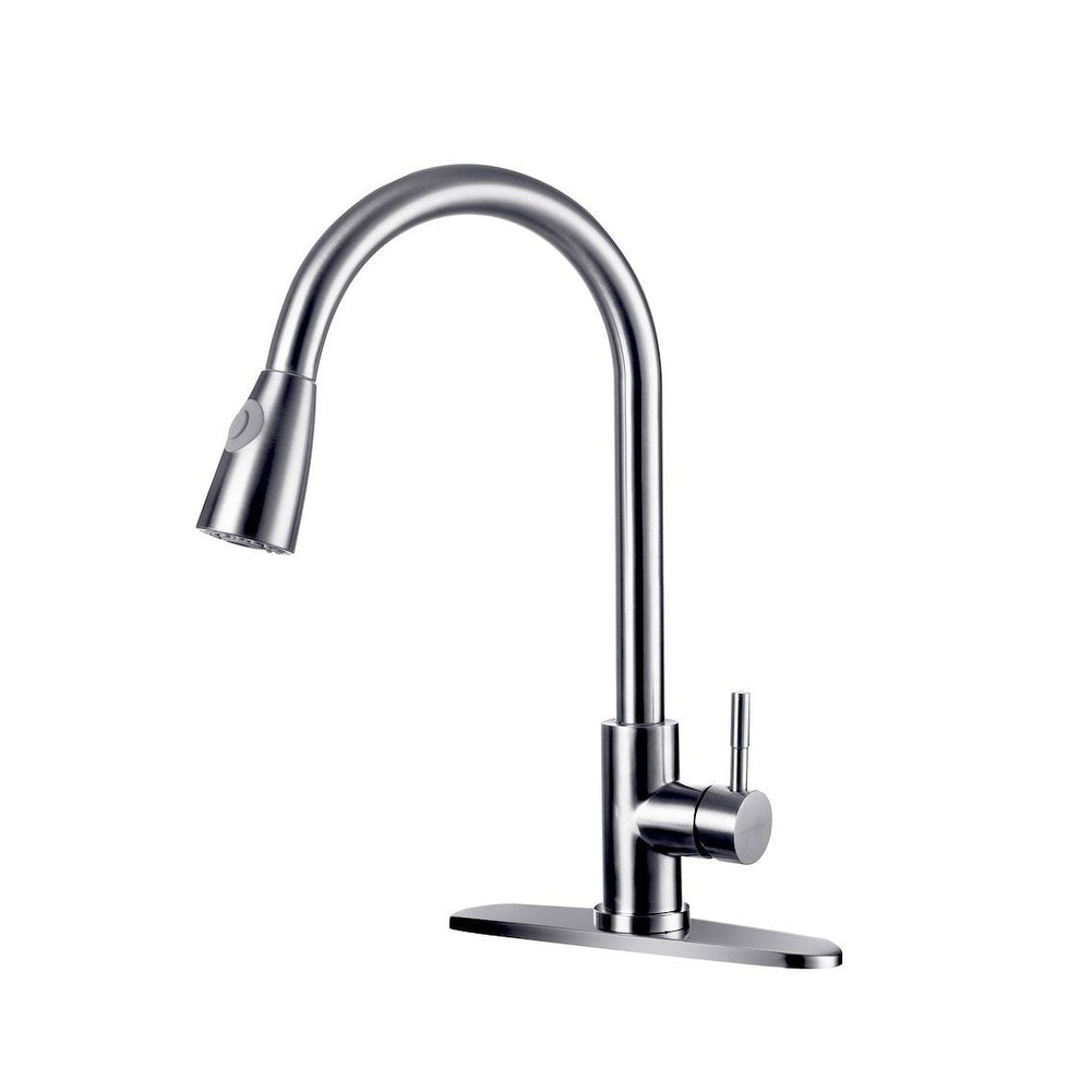 Brushed nickel pull out sprayer kitchen sink faucet - 7'9" x 10'10"