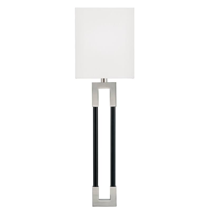 Bleeker 1-light Sconce w/ White Fabric Bolt-On Shade
