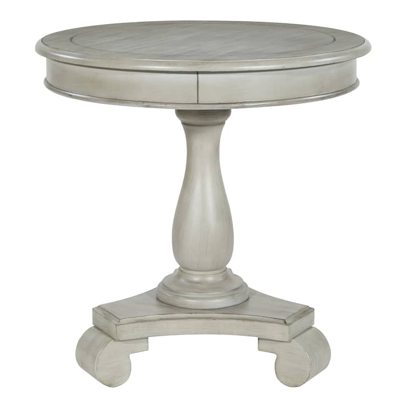 Avalon Round Accent Table - Antique Grey Stone