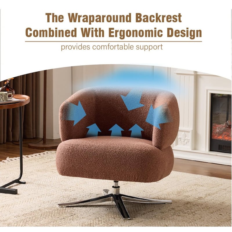 Swivel Chair Leisure Chair Side Chair, Rustic Accent Chair Reception Chair Red Reading Chair Armchair