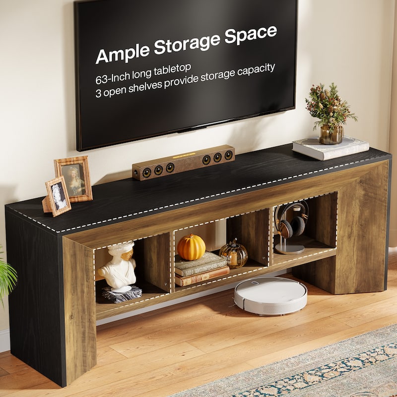 63-Inch Long TV Stand for Up to 70 Inch TV
