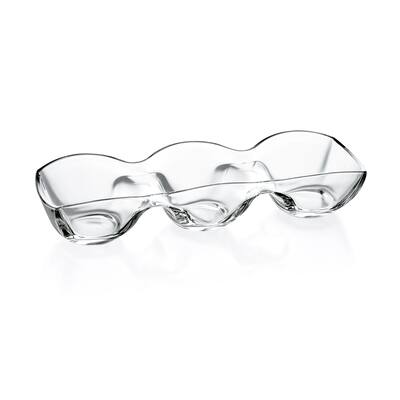 Majestic Gifts Inc. Crystal 3 Sectional- Relish Dish - 15" Long