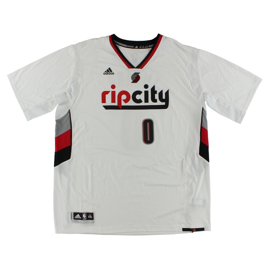 damian lillard rip city sleeved jersey