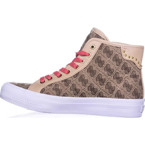 GUESS Womens Garlana2 Hight Top Lace Up Fashion Sneakers Brown Size 8.5 GUESS Womens Garlana2 Hight Top Lace Up Fashion Sneakers Brown Size 8.5