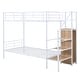 preview thumbnail 23 of 33, Metal Bunk Bed with Guardrail, Kids Bed Frame with Lateral Storage Ladder and Wardrobe