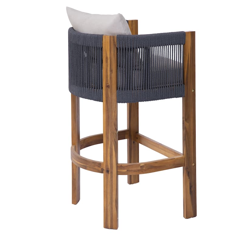 Christopher Knight Home - Martinez Outdoor Acacia Wood Barstools (Set of 2)
