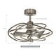 preview thumbnail 6 of 7, 27-inch Satin Nickel 3-Blade Chandelier LED Ceiling Fan with Remote