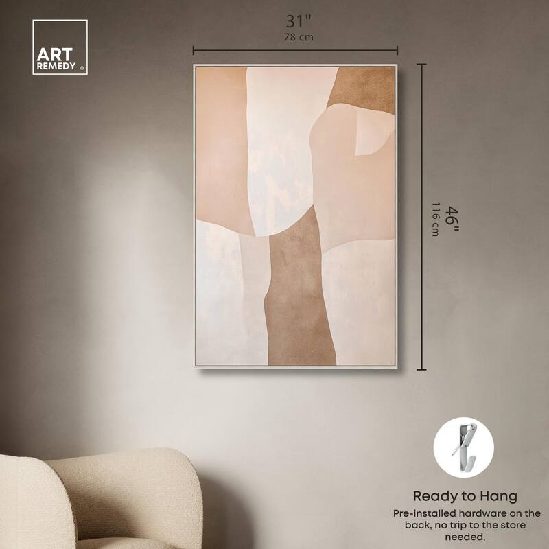 Forms in Beige I Canvas by Art Remedy