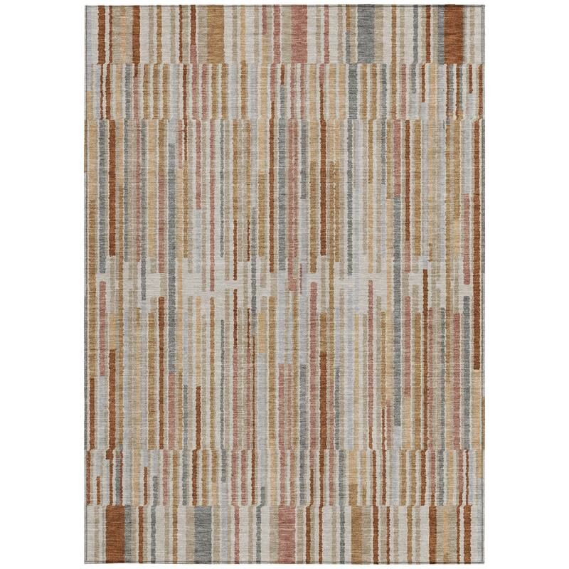 HomeRoots Striped Transitional Rectangle Outdoor Rug