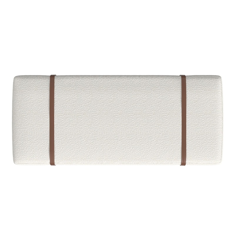 HomePop upholstered Bench with Wood Base