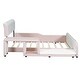preview thumbnail 6 of 9, Full Size Upholstered Platform Bed with Storage Nightstand & Guardrail