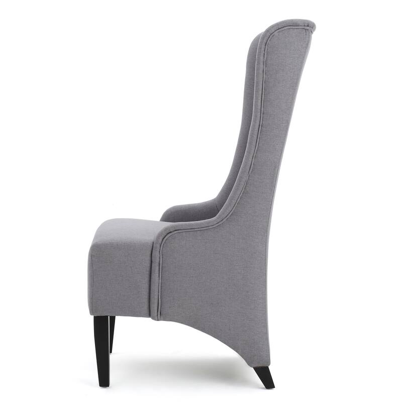 Modern Upholstered Fabric Dining Chair with Padded Seat, High Back and Birch Wood Legs for Dining Room Living Room Bedroom