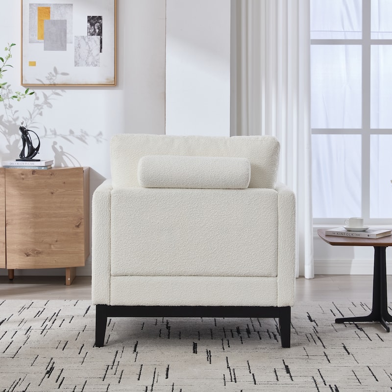 Boucle Armchair with Pillows