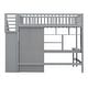 preview thumbnail 12 of 17, Twin size Loft Bed with Bookshelf, Drawers, Desk and Wardrobe, Grey