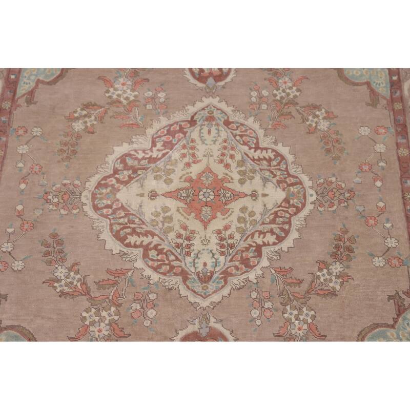 Tabriz Persian Vintage Area Rug Handmade Floral Wool Carpet - 6'4" x 9'11"