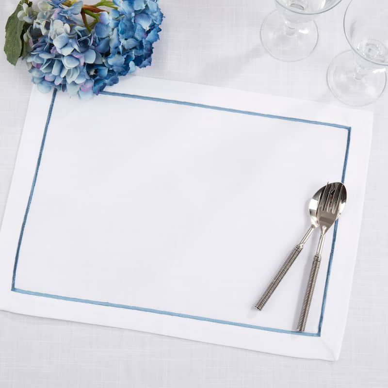 Embroidered Line Design Placemat (Set of 4) - 14"x20"
