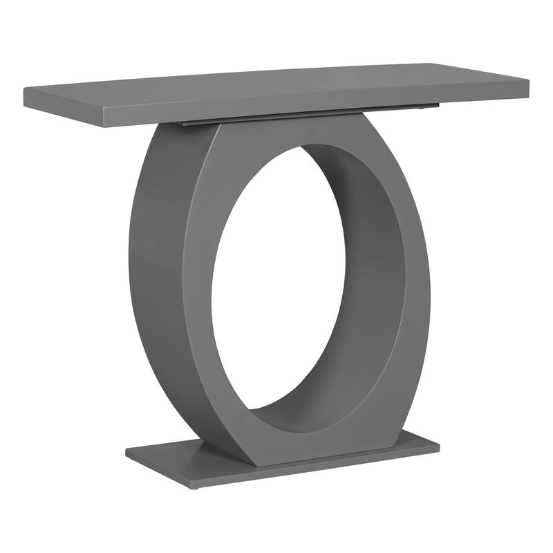 Acacia Veneer Console Table, Accent Table Console Tables with Round-Shaped Base