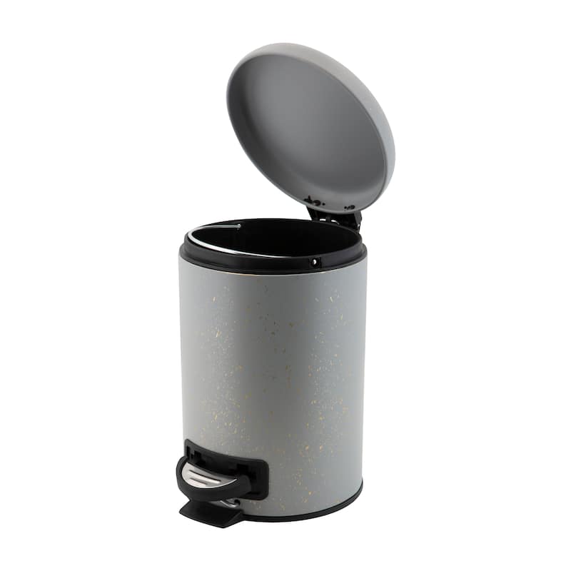 Elle Décor 2 Pack Speckled Design 3 Liter Step Bin with Lid Trash Can
