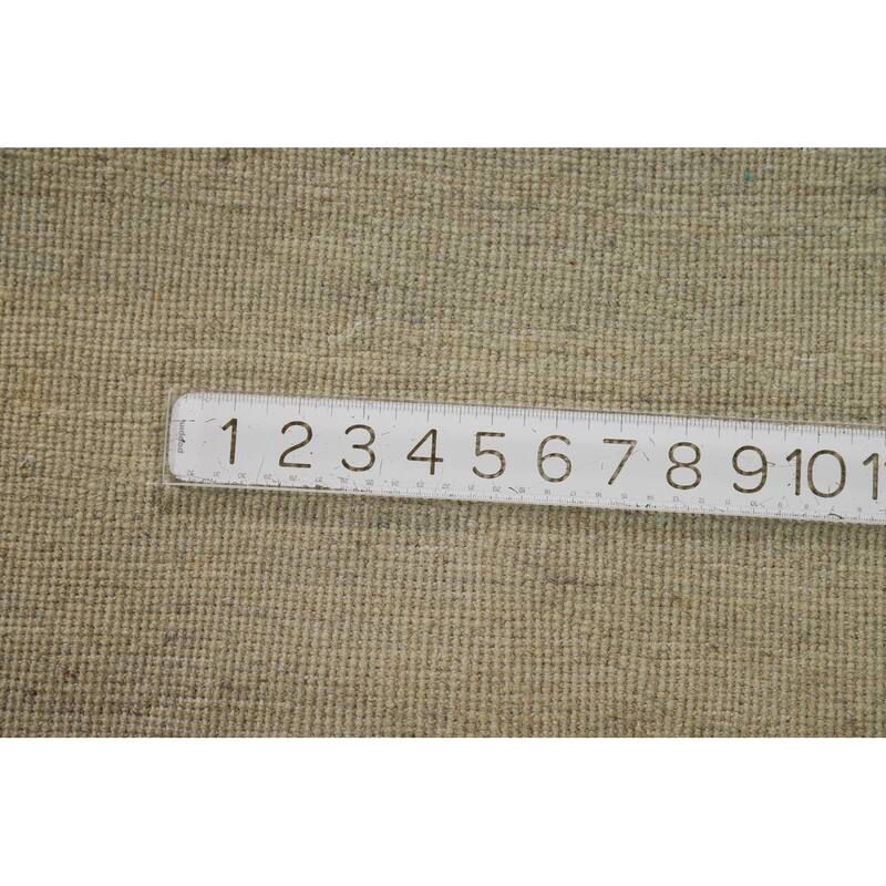 Hand Knotted Oriental 100% Wool Carpet Modern Modern Green Gabbeh Runner Rug - 9' 9'' X 2' 9''