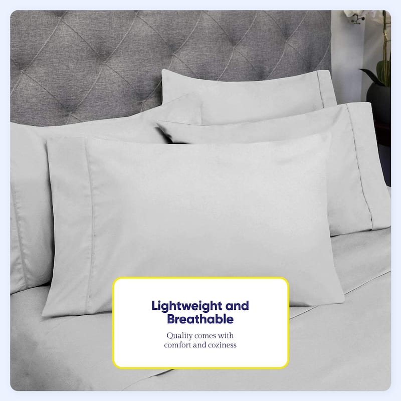 Sweet Home Collection Split King 7 Piece Sheet Set, Deluxe Ultra Soft 1500 Series, Double Brushed Microfiber.