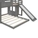 preview thumbnail 13 of 14, Playhouse Twin Over Full Wooden Bunk Bed, Farmhouse Safety Guardrail Bed with Ladder and Slide