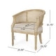 preview thumbnail 17 of 24, Roomfitters Natural Rattan Barrel Accent Chair, Cane Woven Backrest with Upholstered Seat
