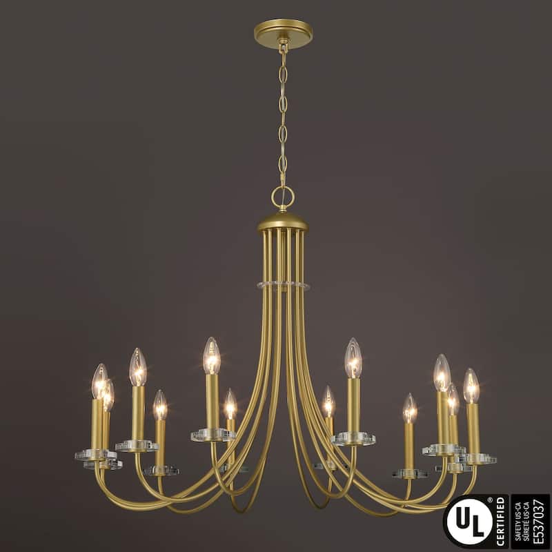 Acroma 12 - Light Dimmable Empire Gold Chandelier - N/A