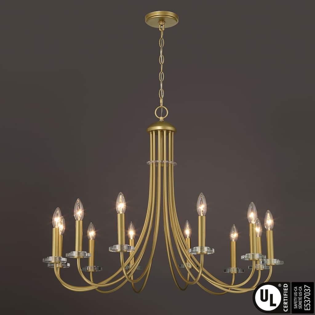 Acroma 12 - Light Dimmable Empire Gold Chandelier