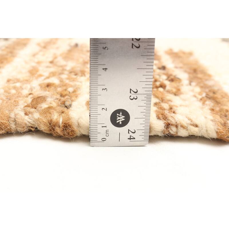 ECARPETGALLERY Braid weave Sienna Cream Wool Rug - 5'5 x 7'9