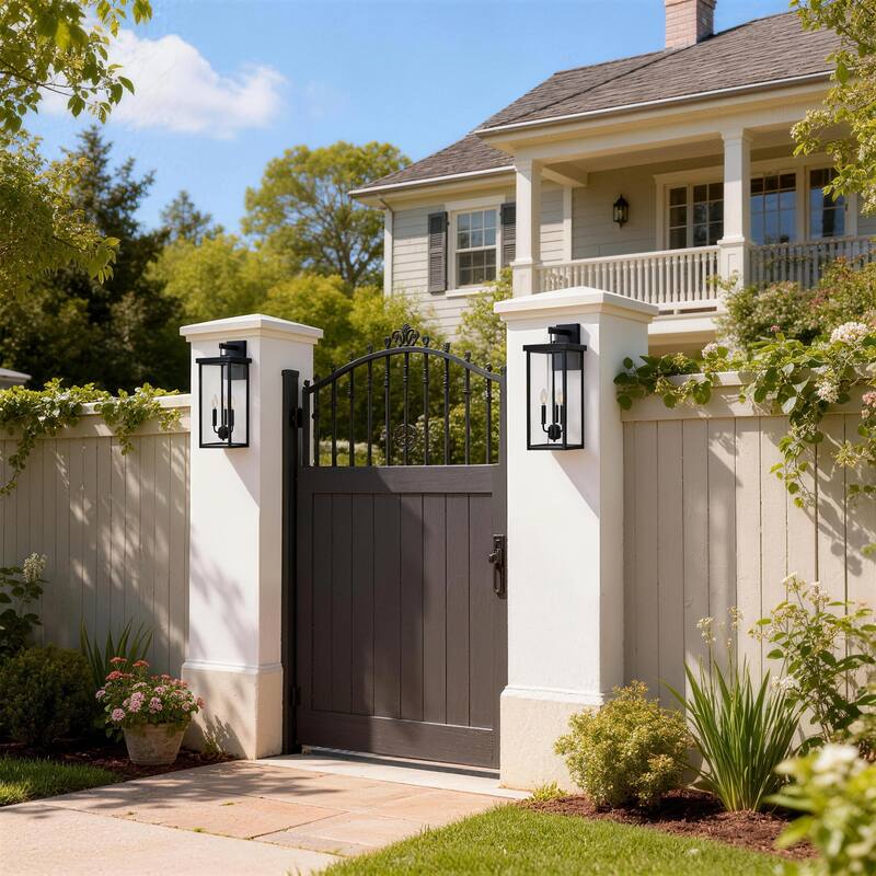 2 Pack Clear Glass Outdoor Lighting Wall Sconce