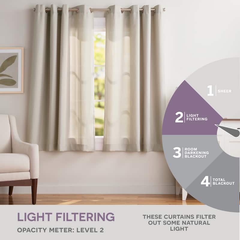 EXCLUSIVE HOME Loha Linen Grommet Top Curtain Panel Pair