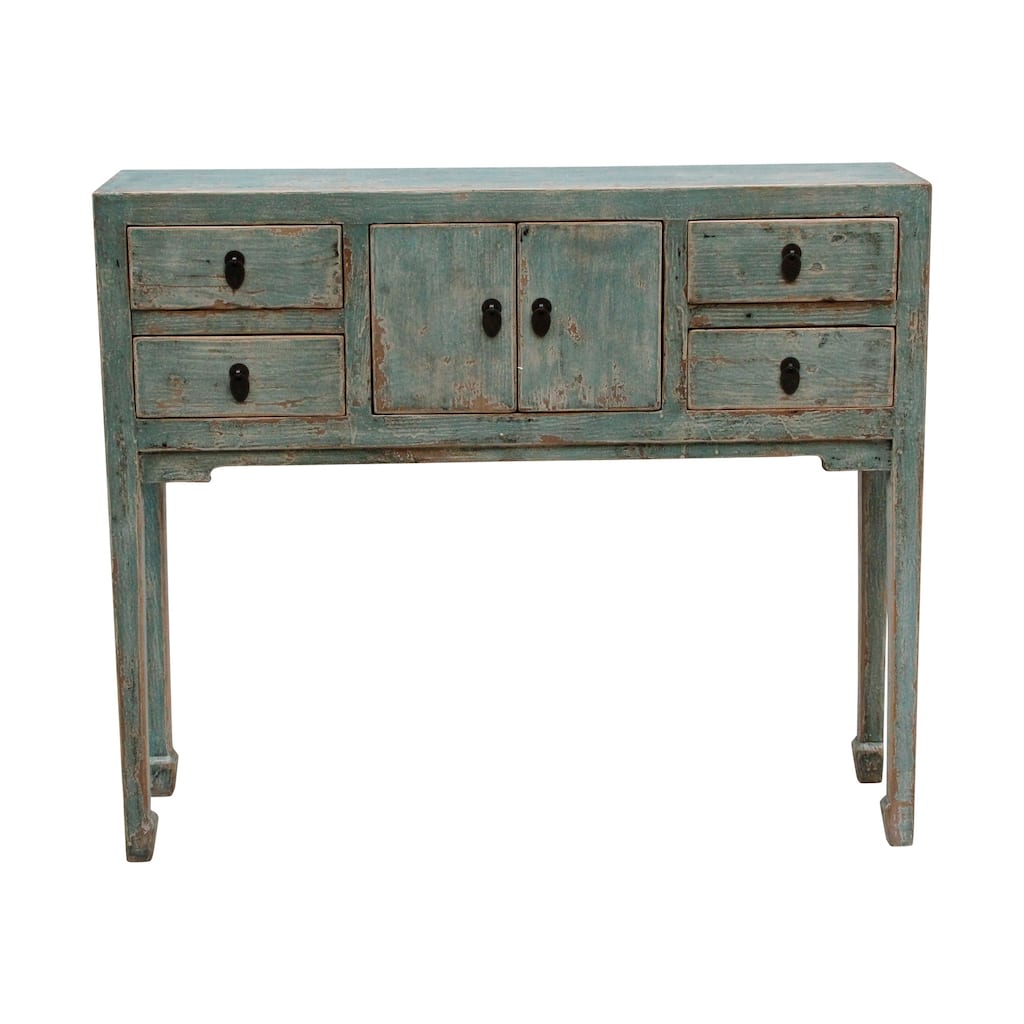 Artissance Console Table w/4 Drawers, 39" Long, Weathered Soft Aqua