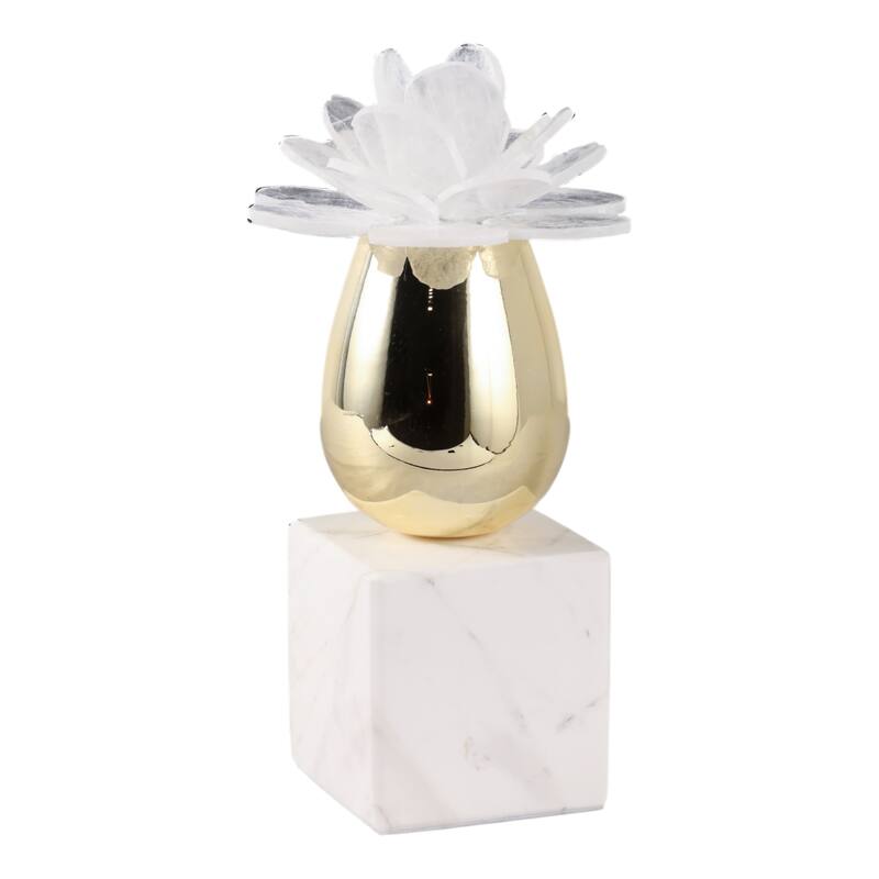 Marble Statue Elegant Floral Decorative Sculpture Object Home Decor