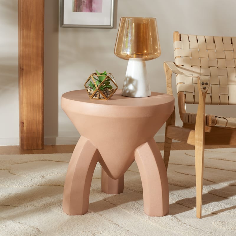 SAFAVIEH Keilani Accent Table (Fully Assembled) - 19"W x 19"D x 19"H - Terracotta