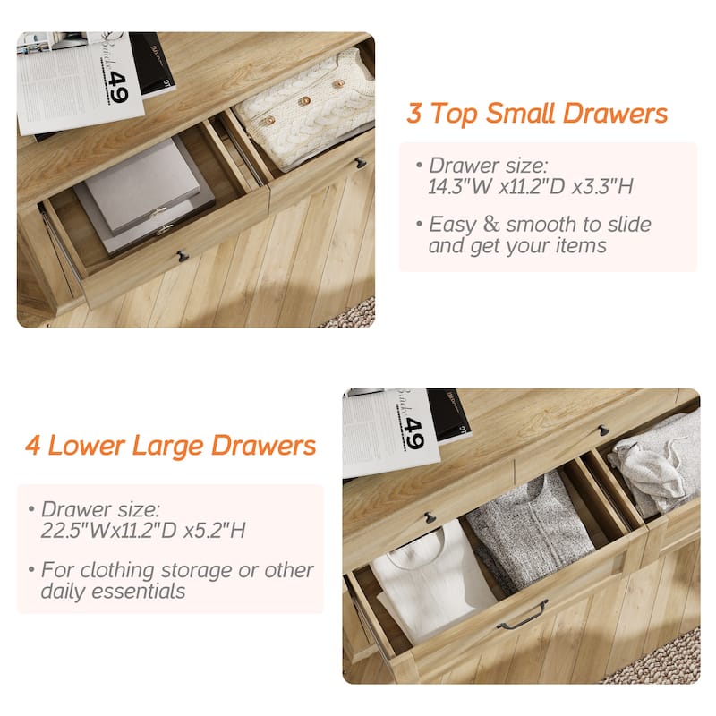 Kids Dresser with 7/8 Drawers for Bedroom, Wide Dresser for Kids Room