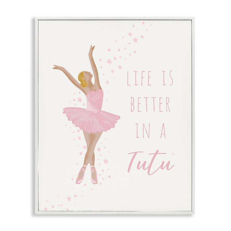 Stupell Life Is Better In Tutu Framed Giclee Art Design By Chen Alyesh - 24 x 30 - White