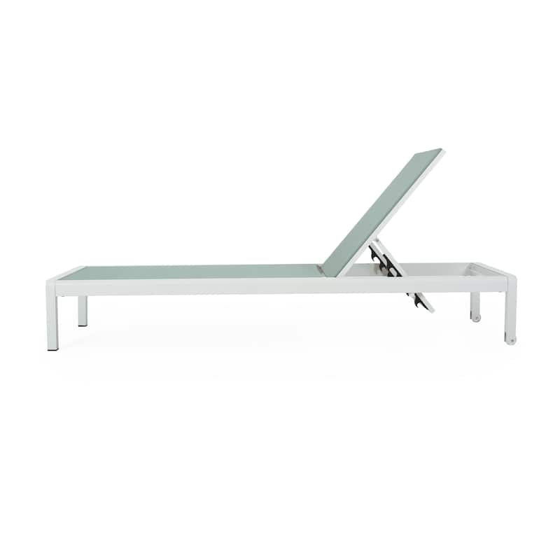 Cape Coral Outdoor Aluminum Chaise Lounge (Set of 2) by Christopher Knight Home - 77.56" D x 25.20" W x 11.80" H