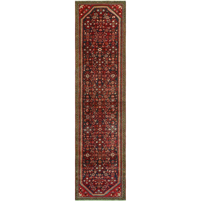 Fine Vintage Distressed Alice Navy/Red Runner - 2'7" x 10'11"