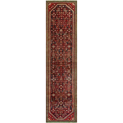 Fine Vintage Distressed Alice Navy/Red Runner - 2'7" x 10'11"