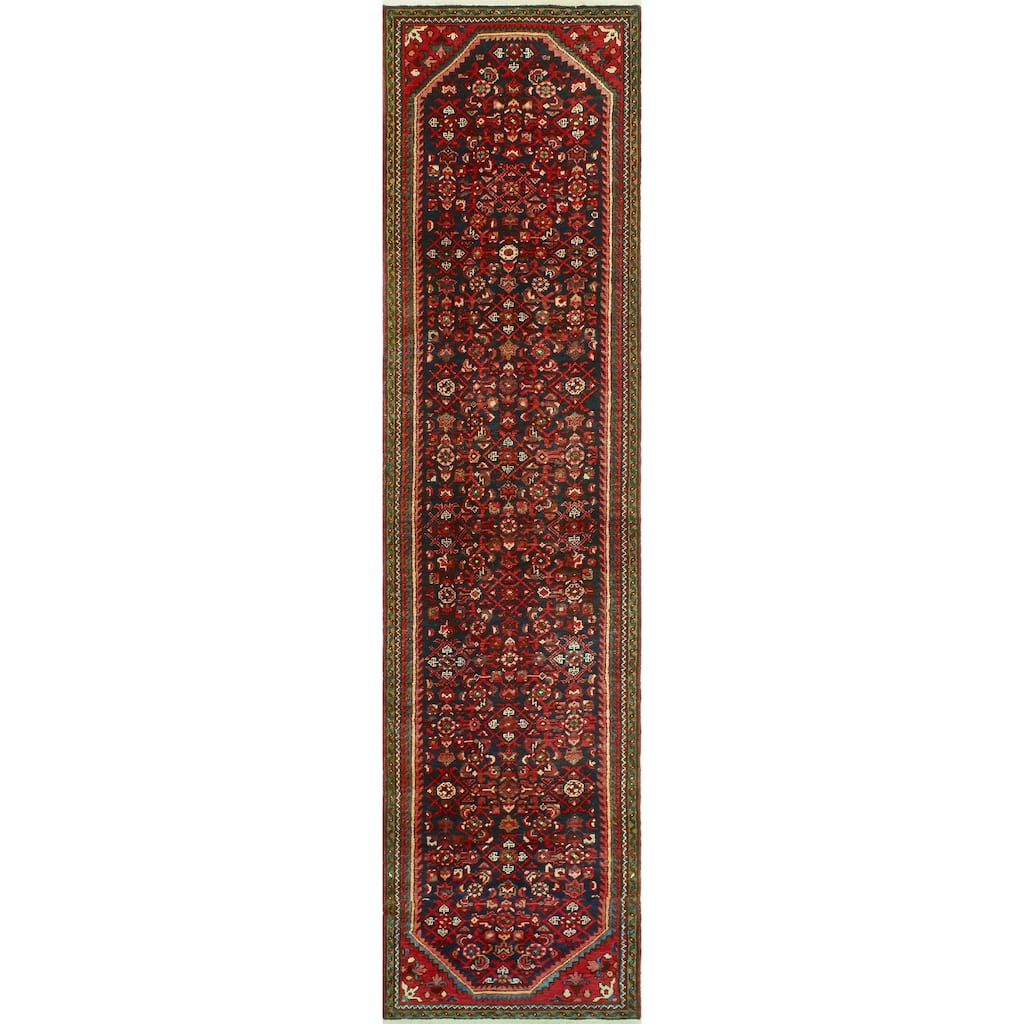 Fine Vintage Distressed Alice Navy/Red Runner - 2'7" x 10'11"