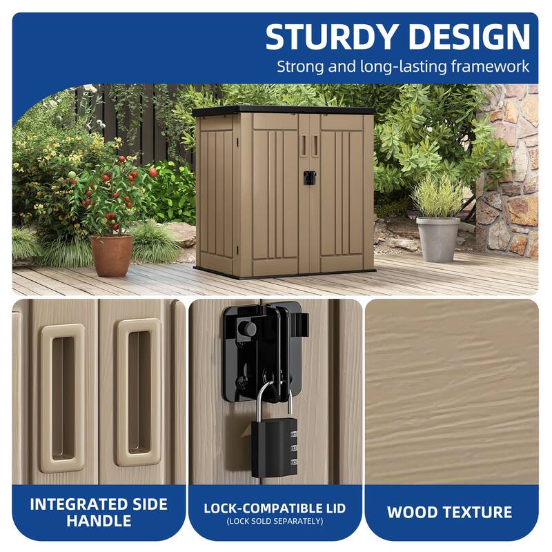 Outdoor Storage Cabinet with 2 Shelves