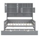 preview thumbnail 21 of 56, Wooden Platform Daybed with Twin Size Trundle, Bookcase Storage Bed with All-in-One Cabinet and Shelf