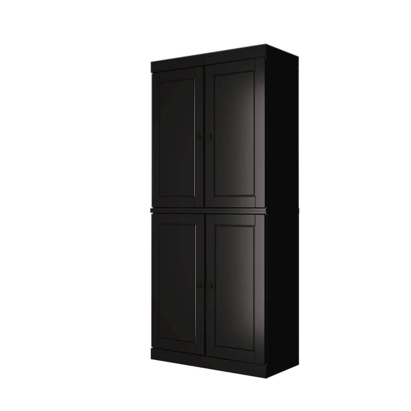 Palace Imports 100% Solid Wood 6-Shelf Bookcase with Solid Doors and Adjustable Shelves