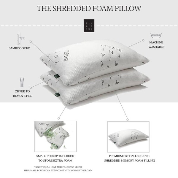 ella jayne shredded memory foam pillow